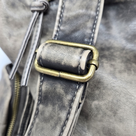 Montana West Womens Washed PU Backpack School Office Weekender Brown Distressed - Picture 9 of 15